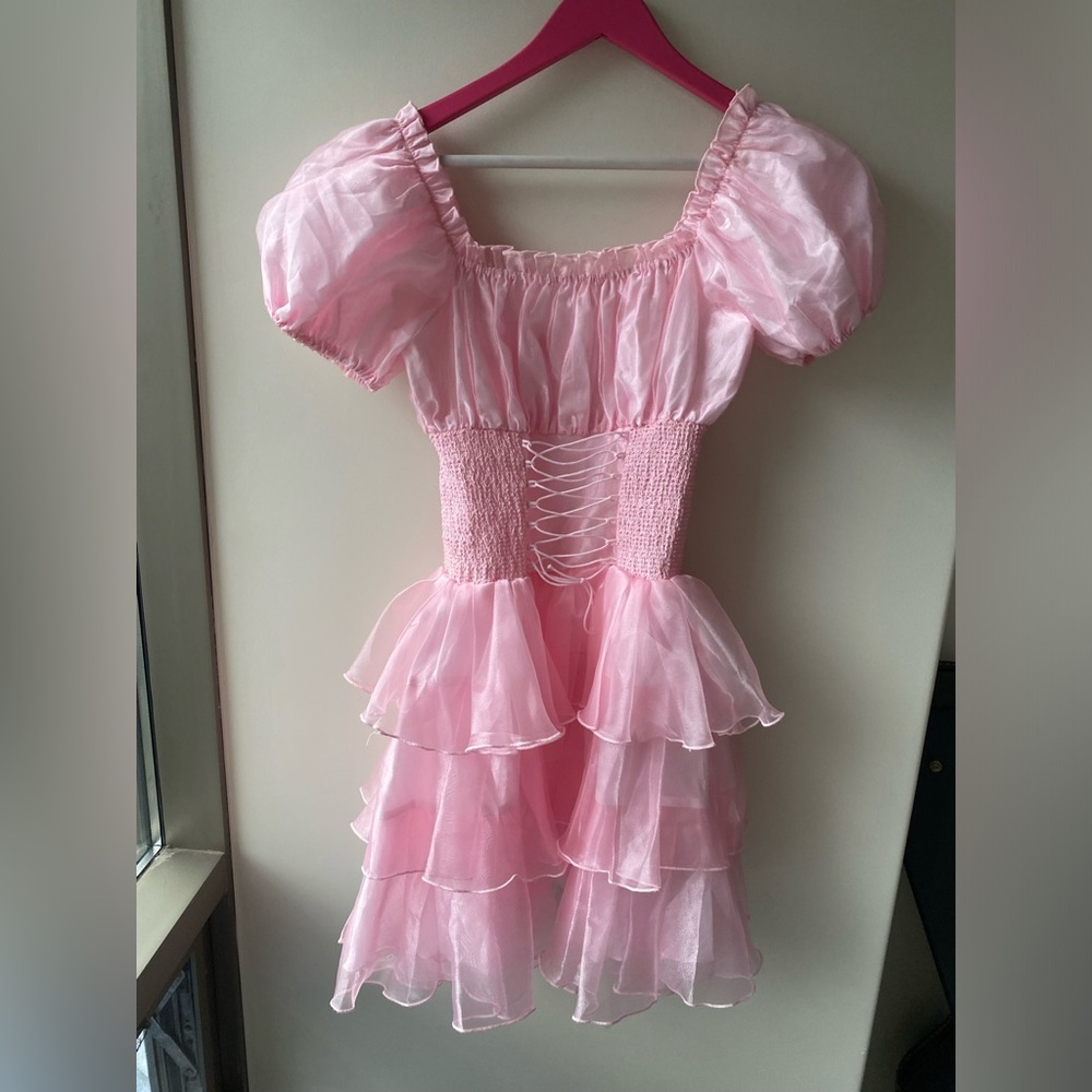 NWOT Ruffled Princess Mini Dress - Picture 8 of 8